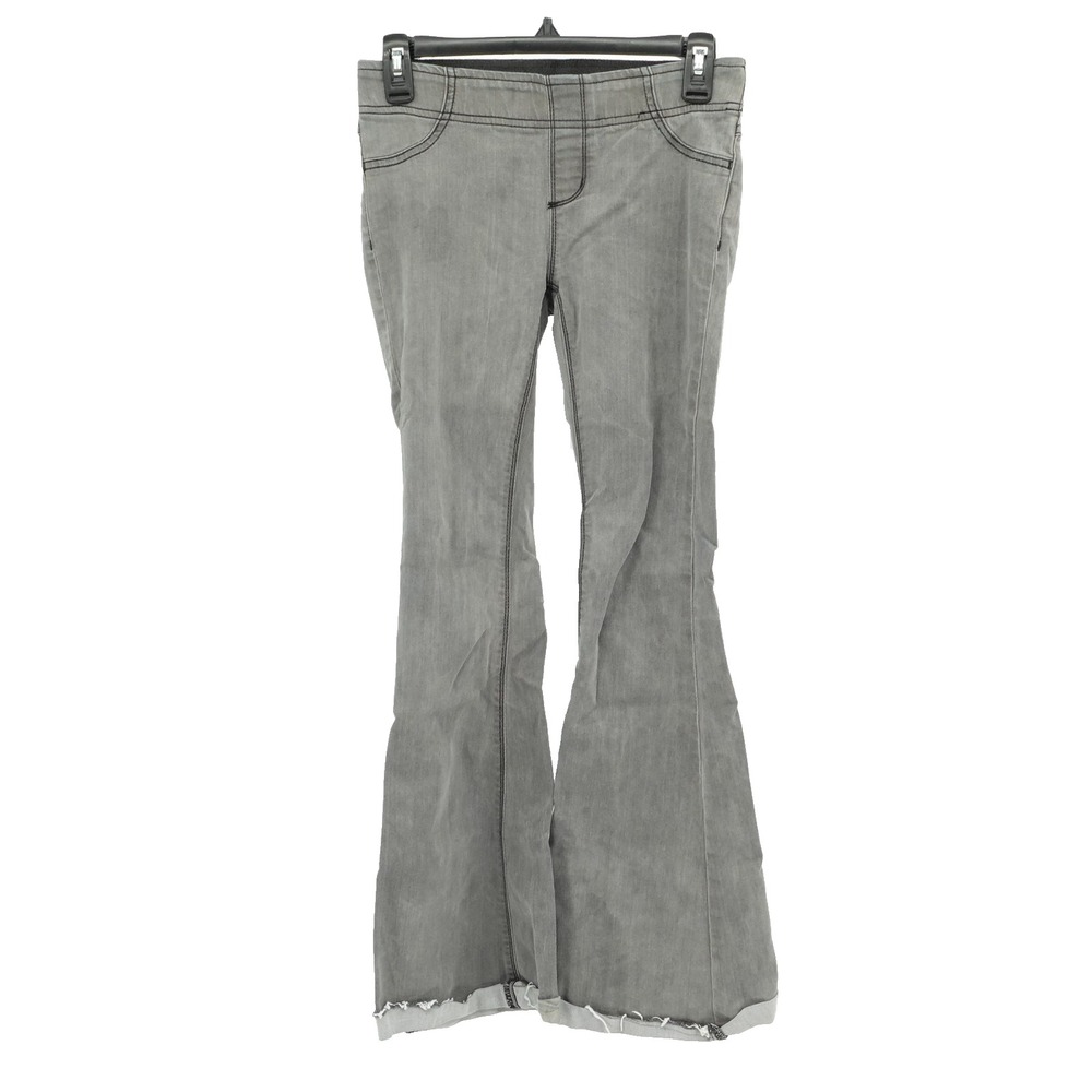 Free People Jeans Women SZ 25 Skinny Flared Leg Mid Rise Stretch Retro 70's 90's